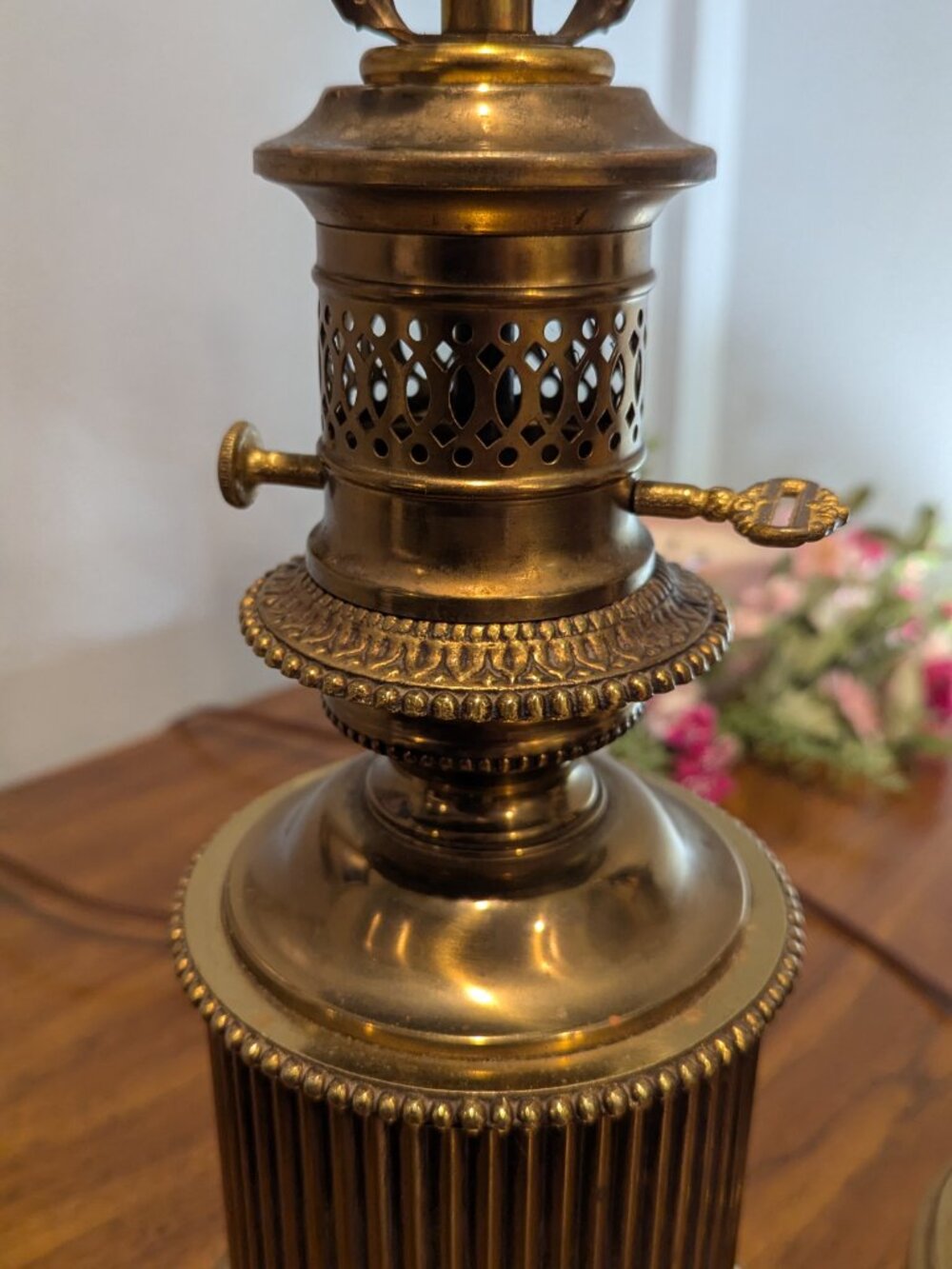 2 Vntg Mid-Century STIFFEL Hollywood Regency Brass MCM Table Lamps Heavy Retro